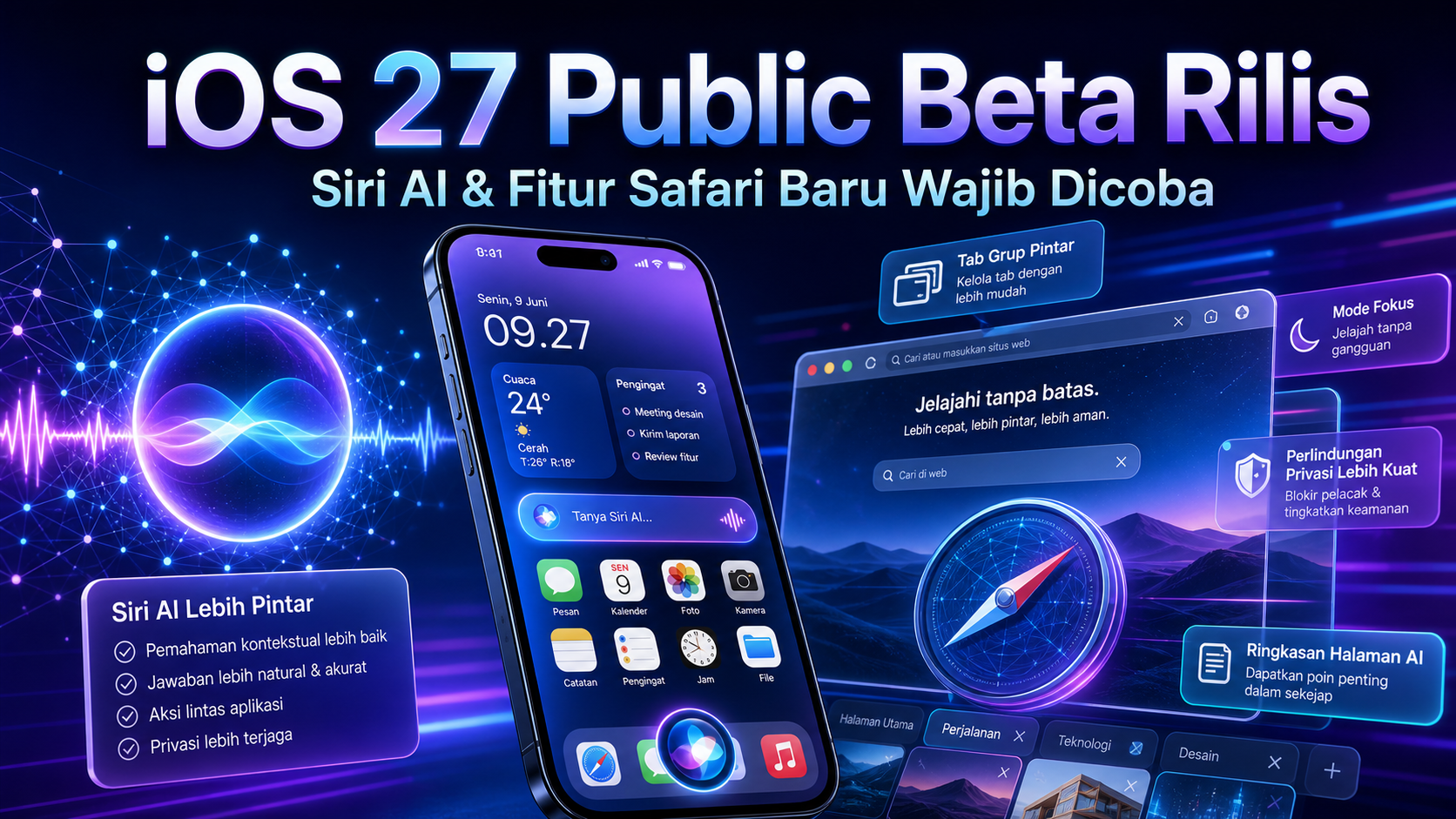 iOS 27 Public Beta Rilis: Siri AI dan Fitur Safari Baru Wajib Dicoba - ios