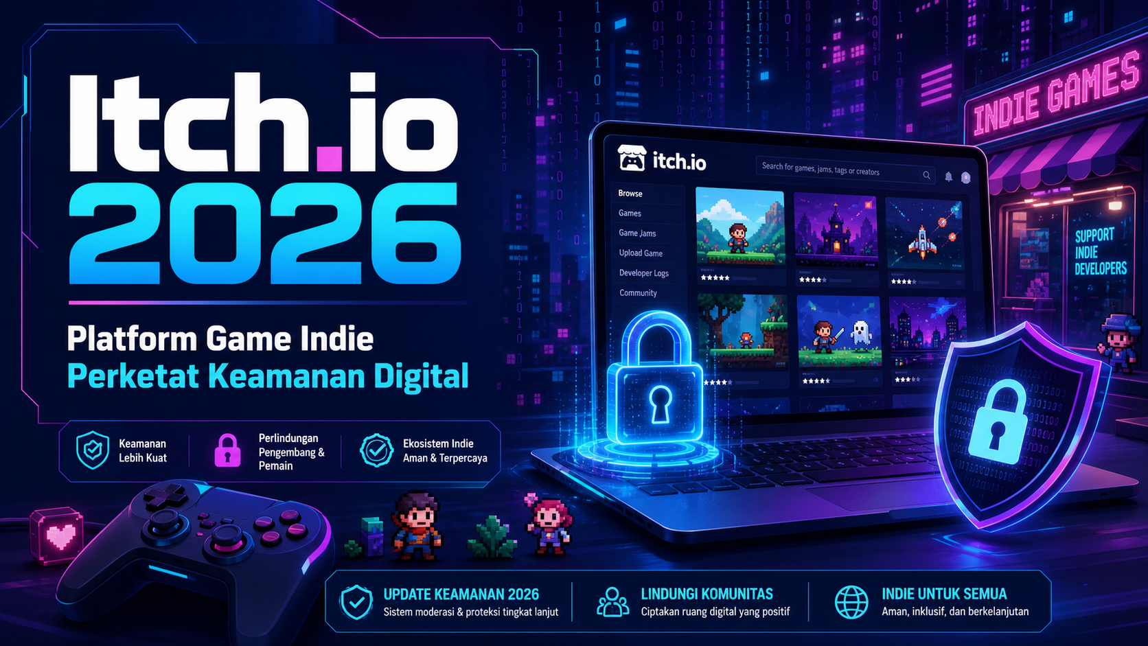 itchio - Itch.io 2026: Platform Game Indie Perketat Keamanan Digital