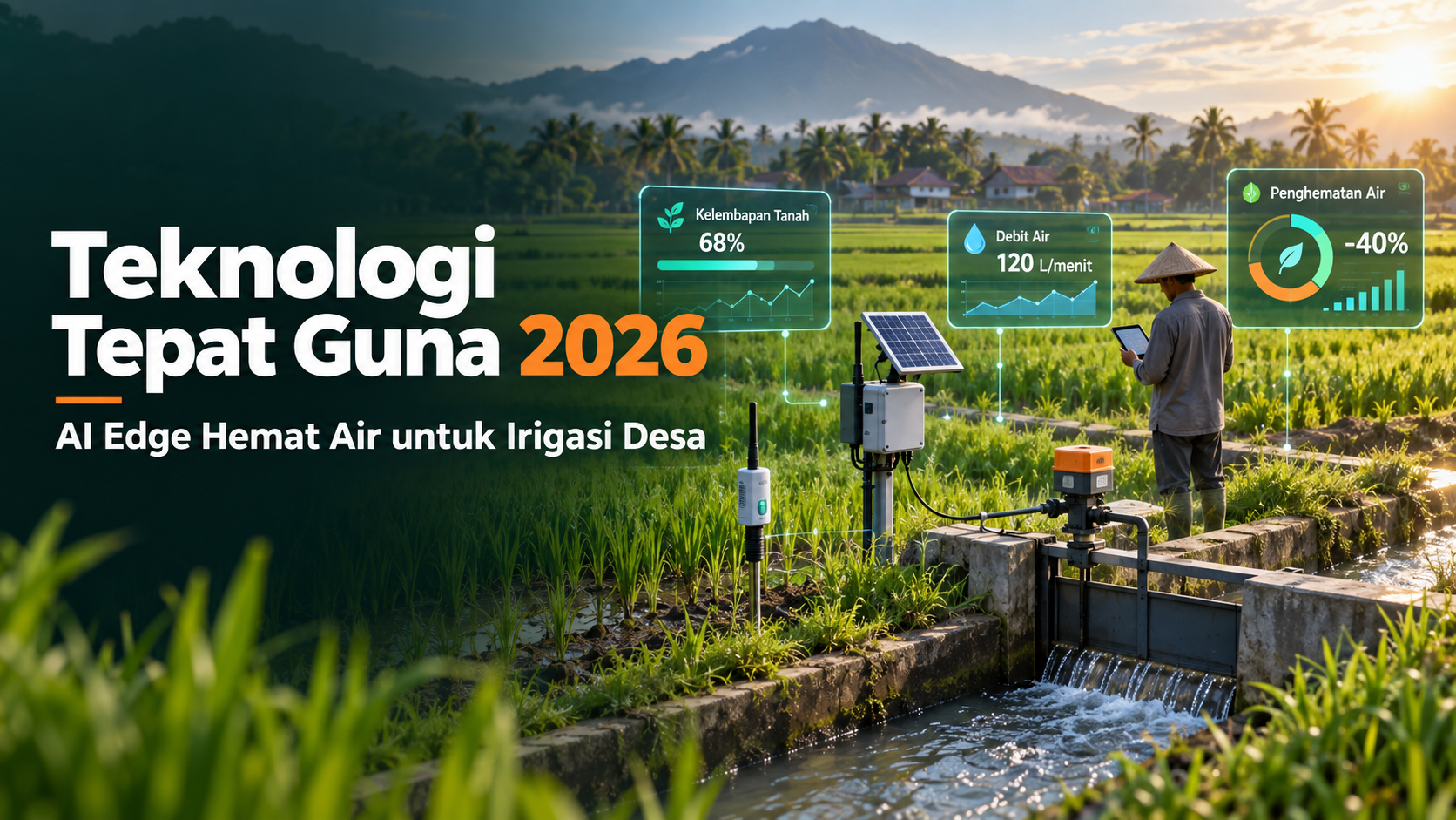 irigasi - Teknologi Tepat Guna 2026: AI Edge Hemat Air untuk Irigasi Desa