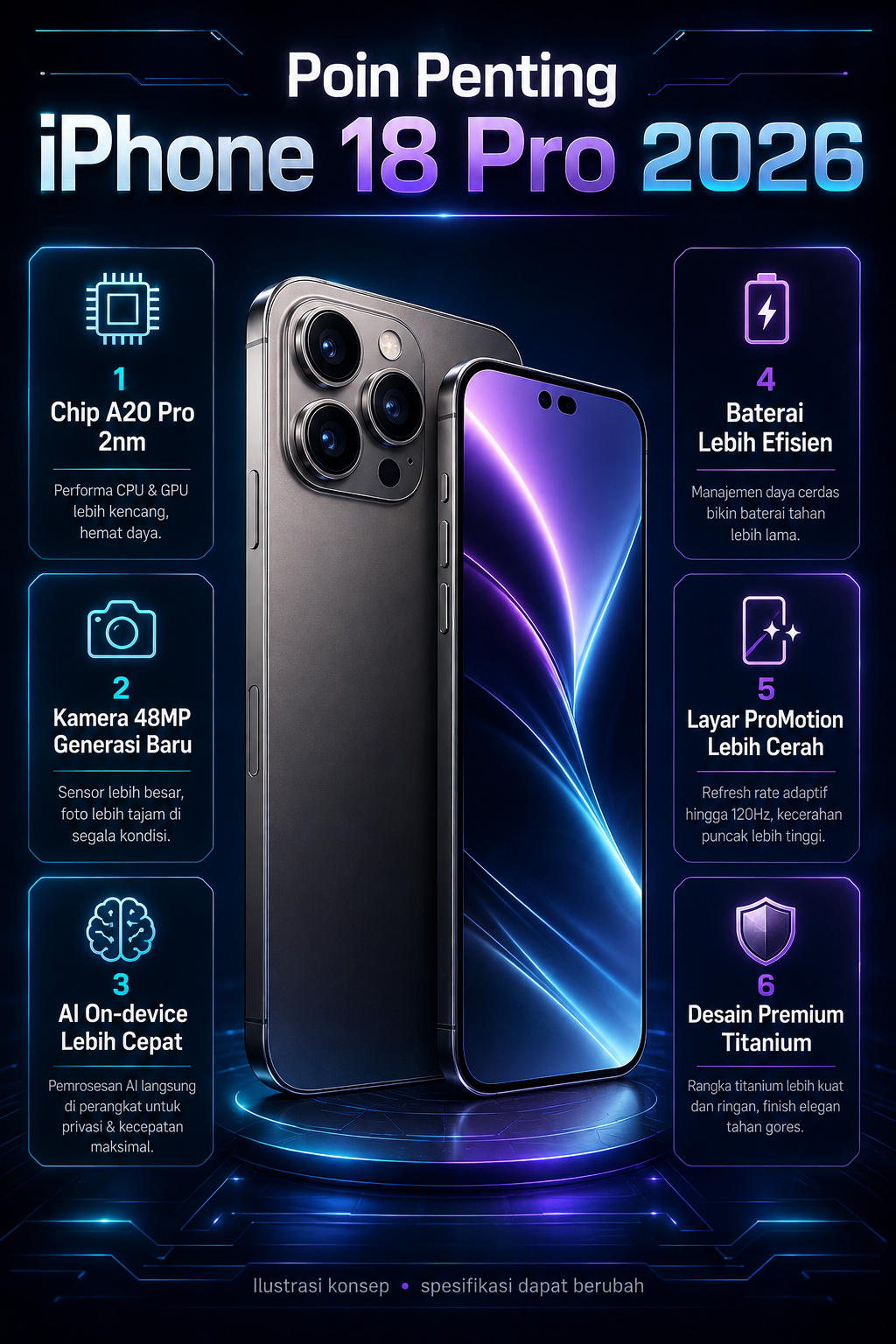 Poin Penting iPhone 18 Pro 2026 - iphone
